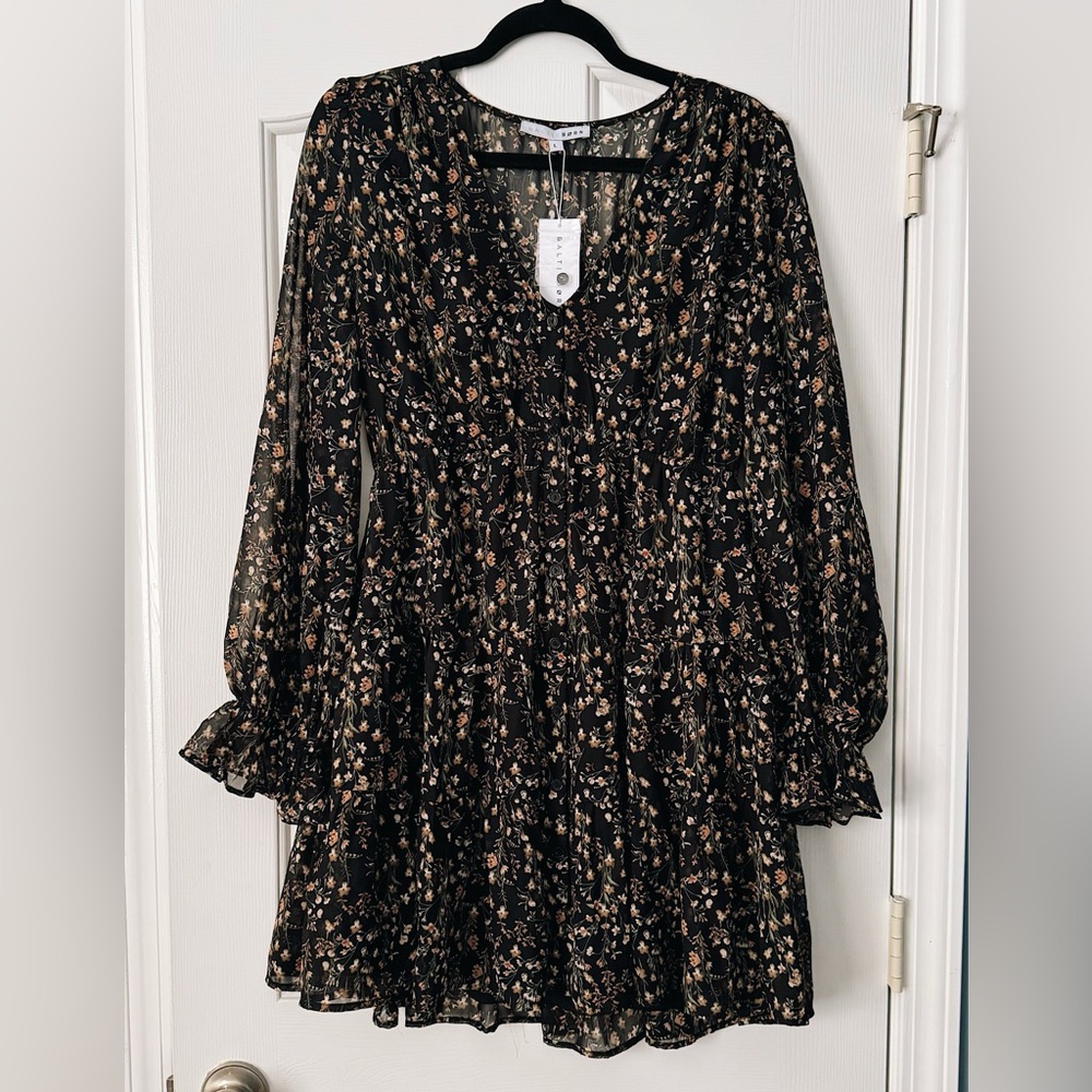 Baltic Born | Floral Black Mini Dress
